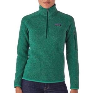 Patagonia Green Heathered Half-Zip Fleece Pullover